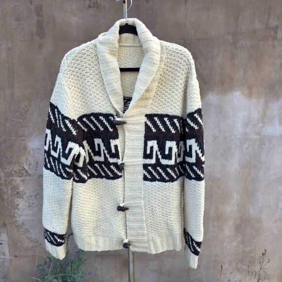 Vince Other - Vince cowl neck fisherman cardigan with indigenous design